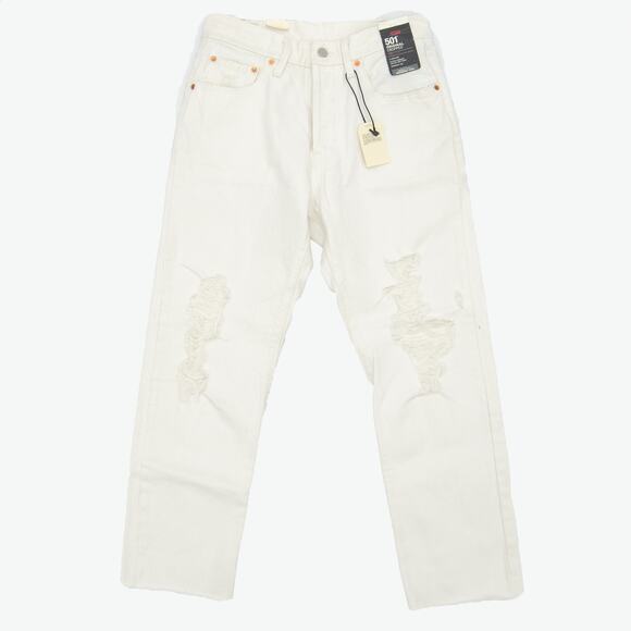 Levi's 501 Original Off White High Rise Straight Leg Jeans Size 28 - Picture 1 of 8